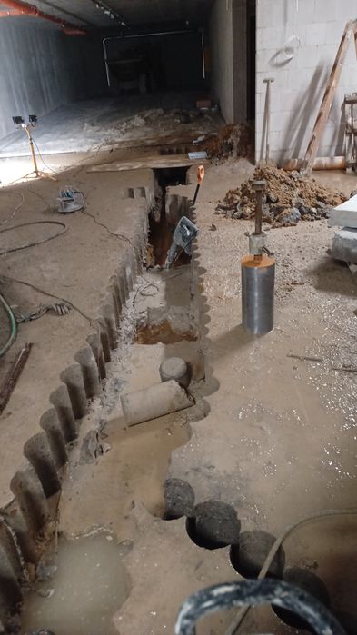 Wiercenie cięcie w betonie, żelbecie itp. Cięcie posadzek