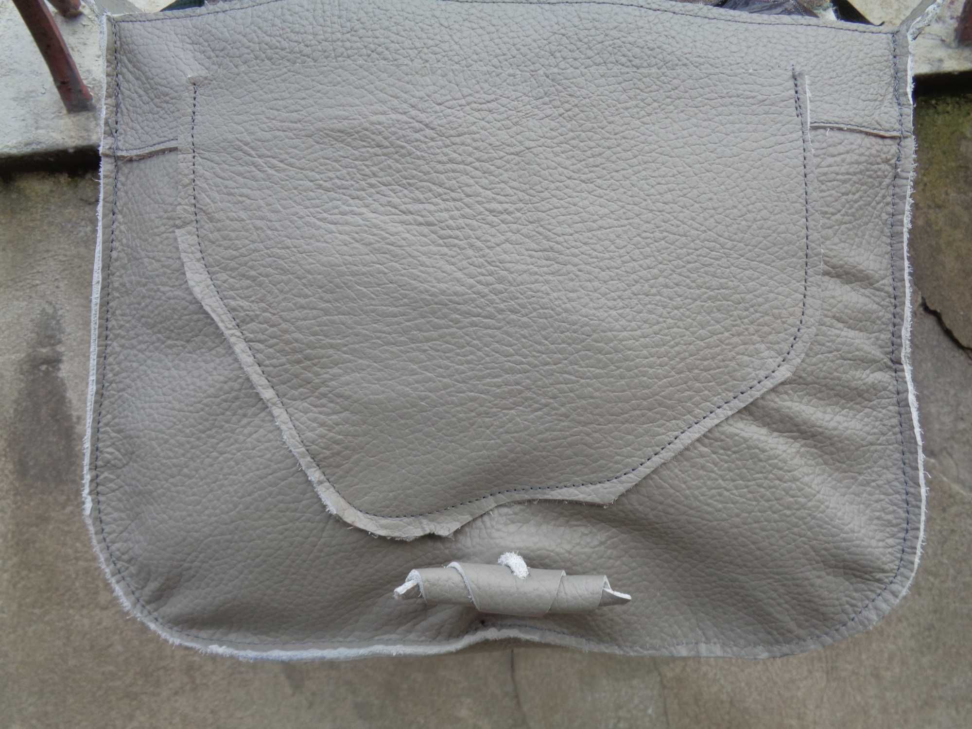 Artystyczna torebka skórzana z ozdobną klapą.  Handmade