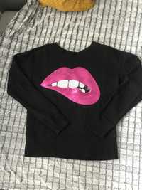 Bluza damska czarna rozmiar xs H&M usta