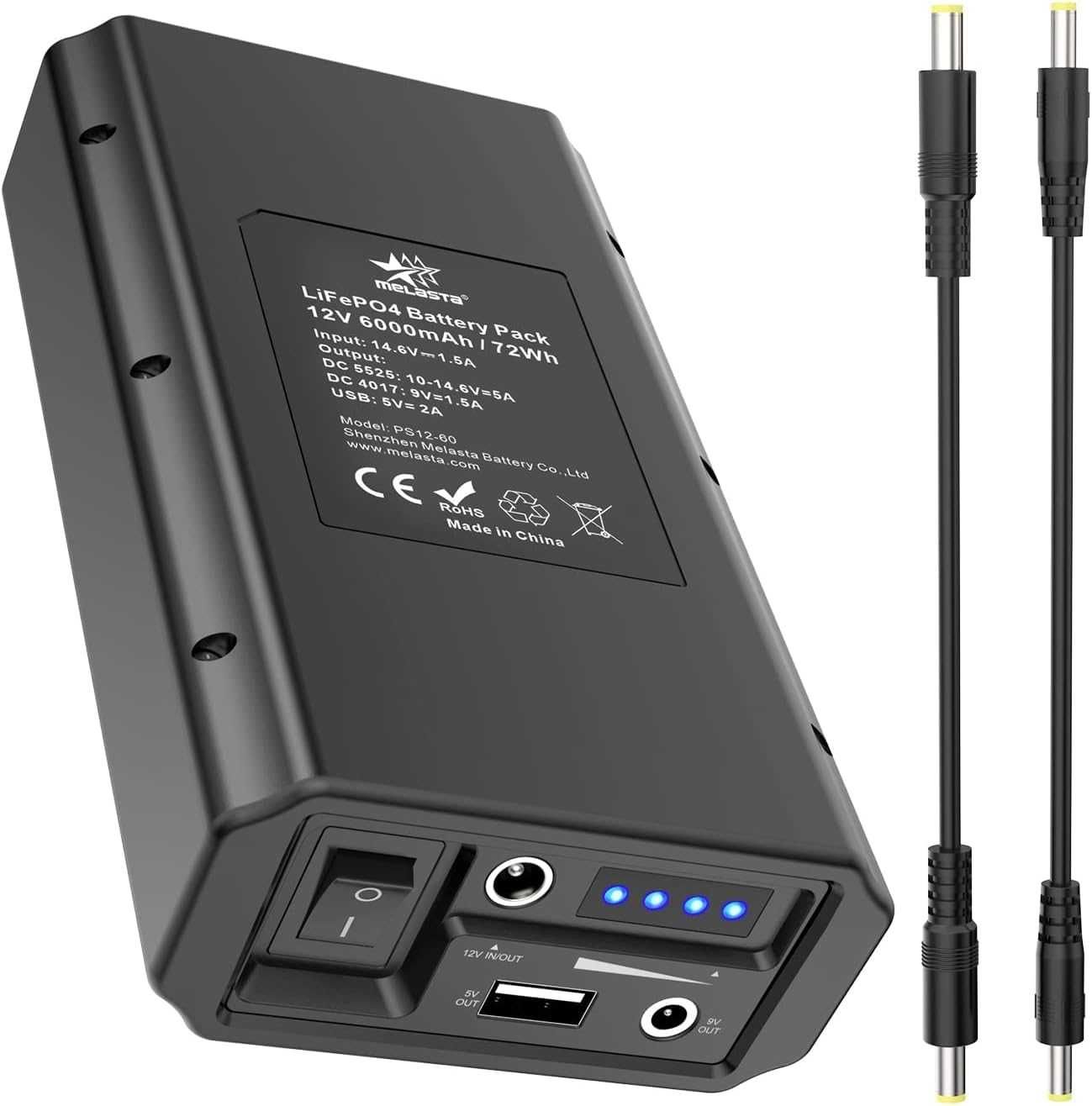 Melasta Power Bank z ładowarką 5V 9V 12V 6000mAh z wyśw.LED (203b)