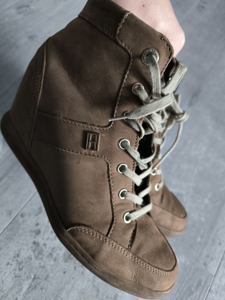 Buty Tommy Hilfiger stella 5n koturny brązowe trampki sneakersy stel