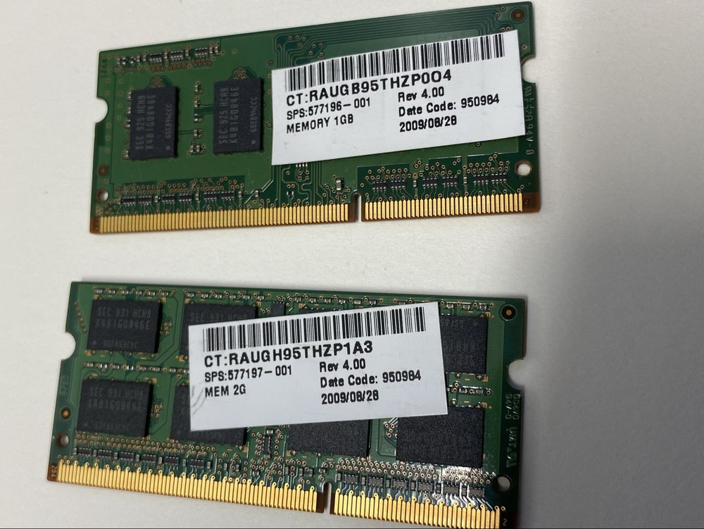 Pamięć RAM 2 Pamięci 1GB oraz 2GB Samsung sprawne
