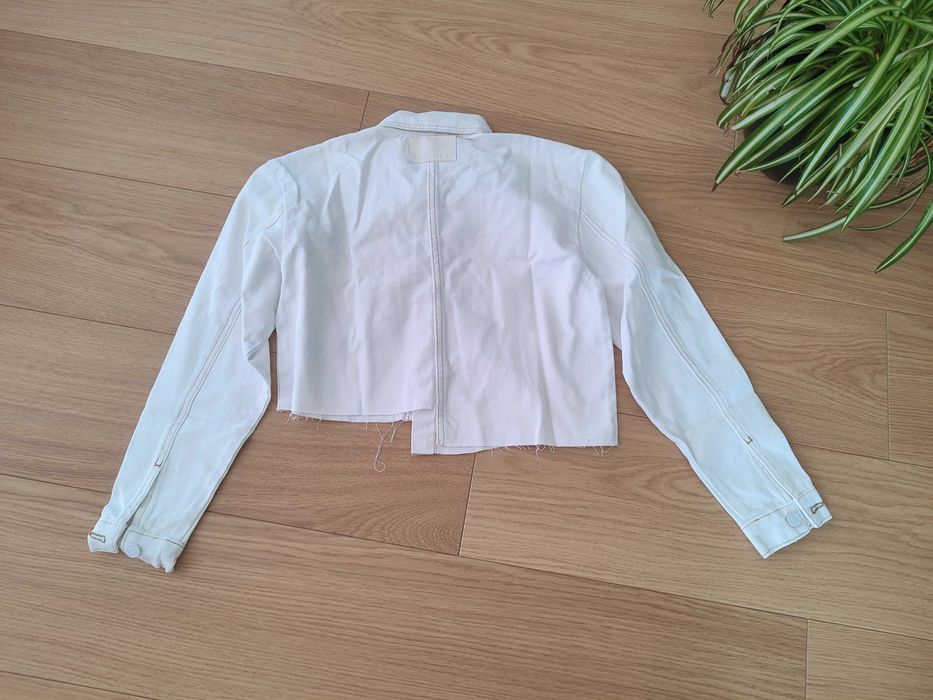 Kurtka jeansowa biała krótka damska r. 38