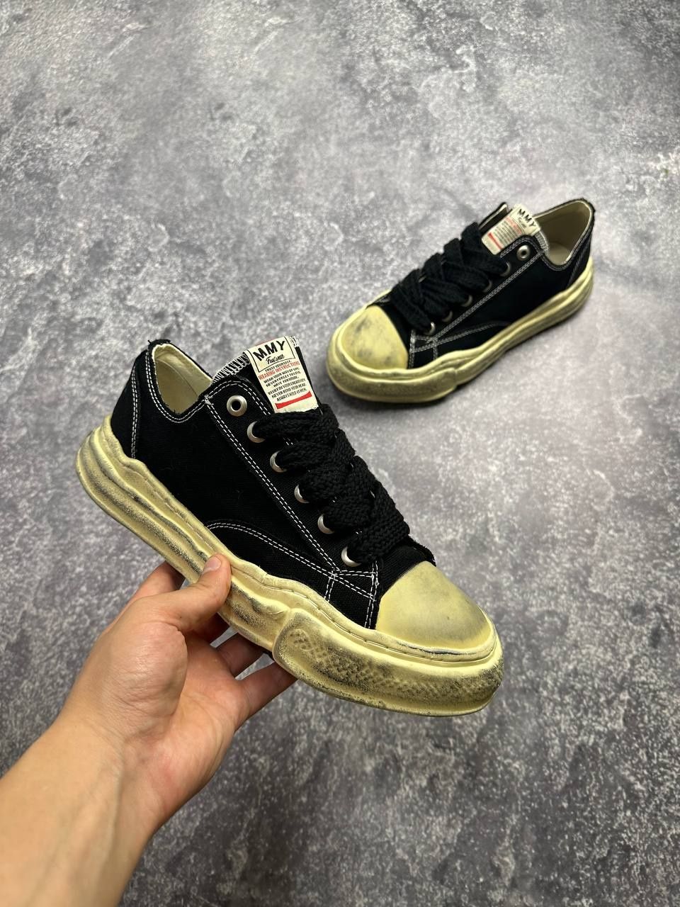 MMY Maison Mihara Yasuhiro кеди кеды черные distressed 43 28 27,5 27