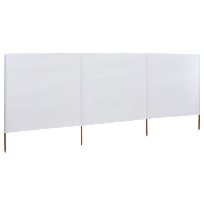 vidaXL Parawan 3-skrzydłowy z tkaniny, 400x80 cm, piaskowy biały