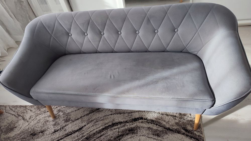 sofa skandynawska, 3 osobowa, szara, 180x75x74 Gloria, Skand
