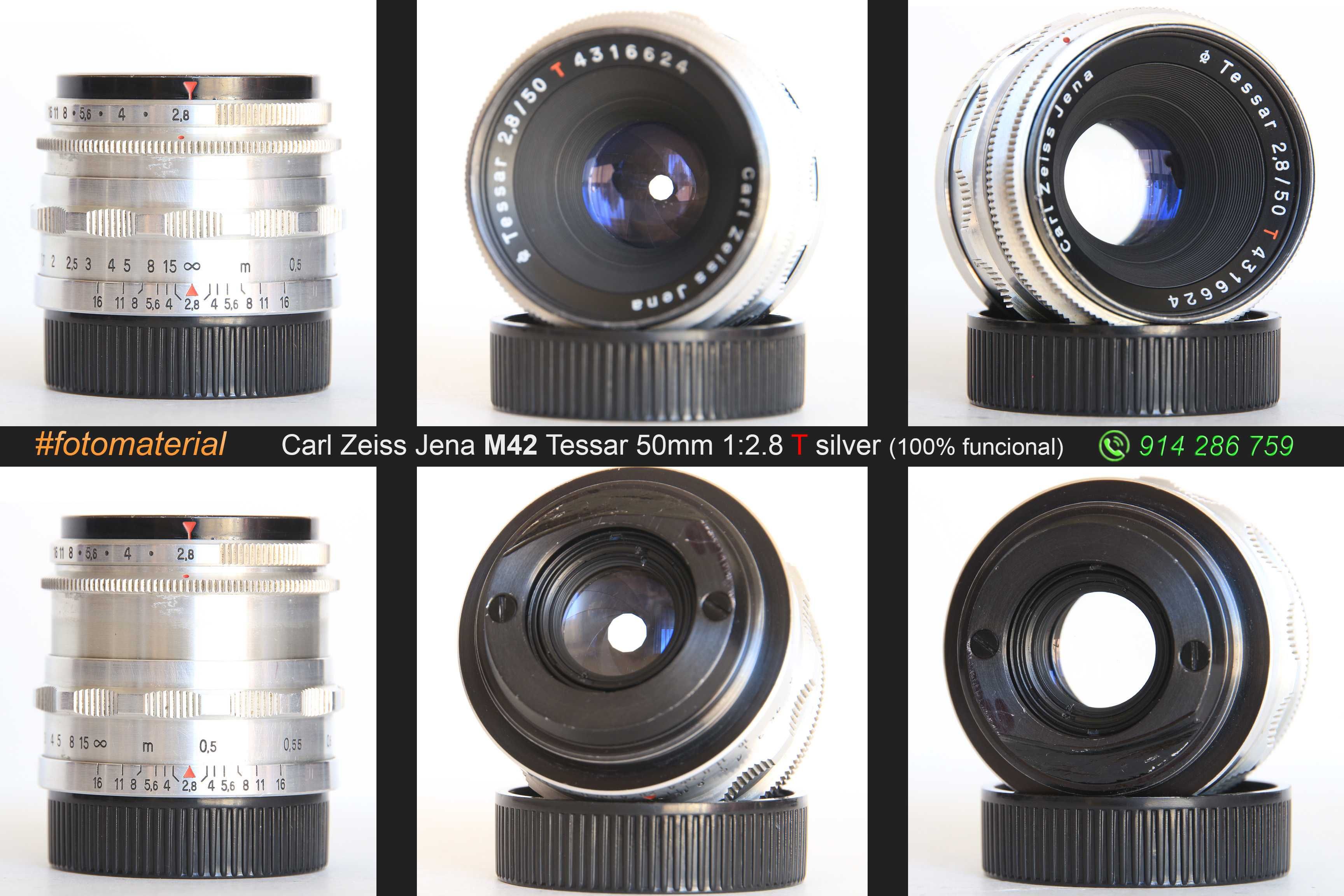 Carl Zeiss Planar, Biotar, Pancolar e Tessar (adaptadores disponíveis)