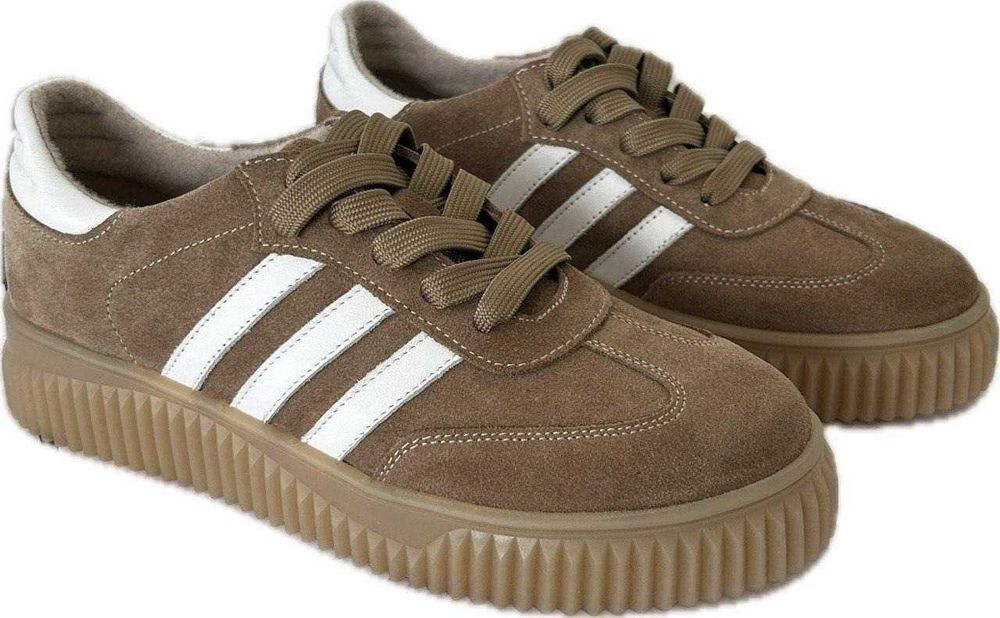 Кеди жіночі демісезонні  Bistfor замшеві коричневі