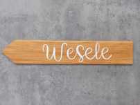 Drewniany drogowskaz tabliczka Wesele boho dekoracja