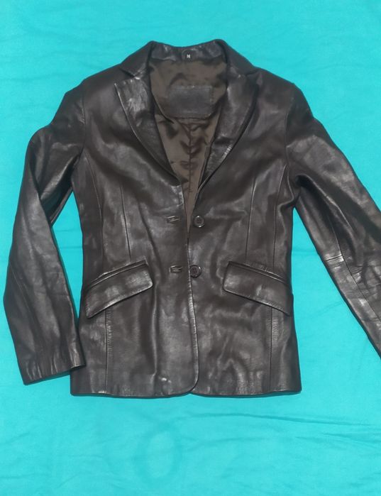 Casaco em pele castanho L