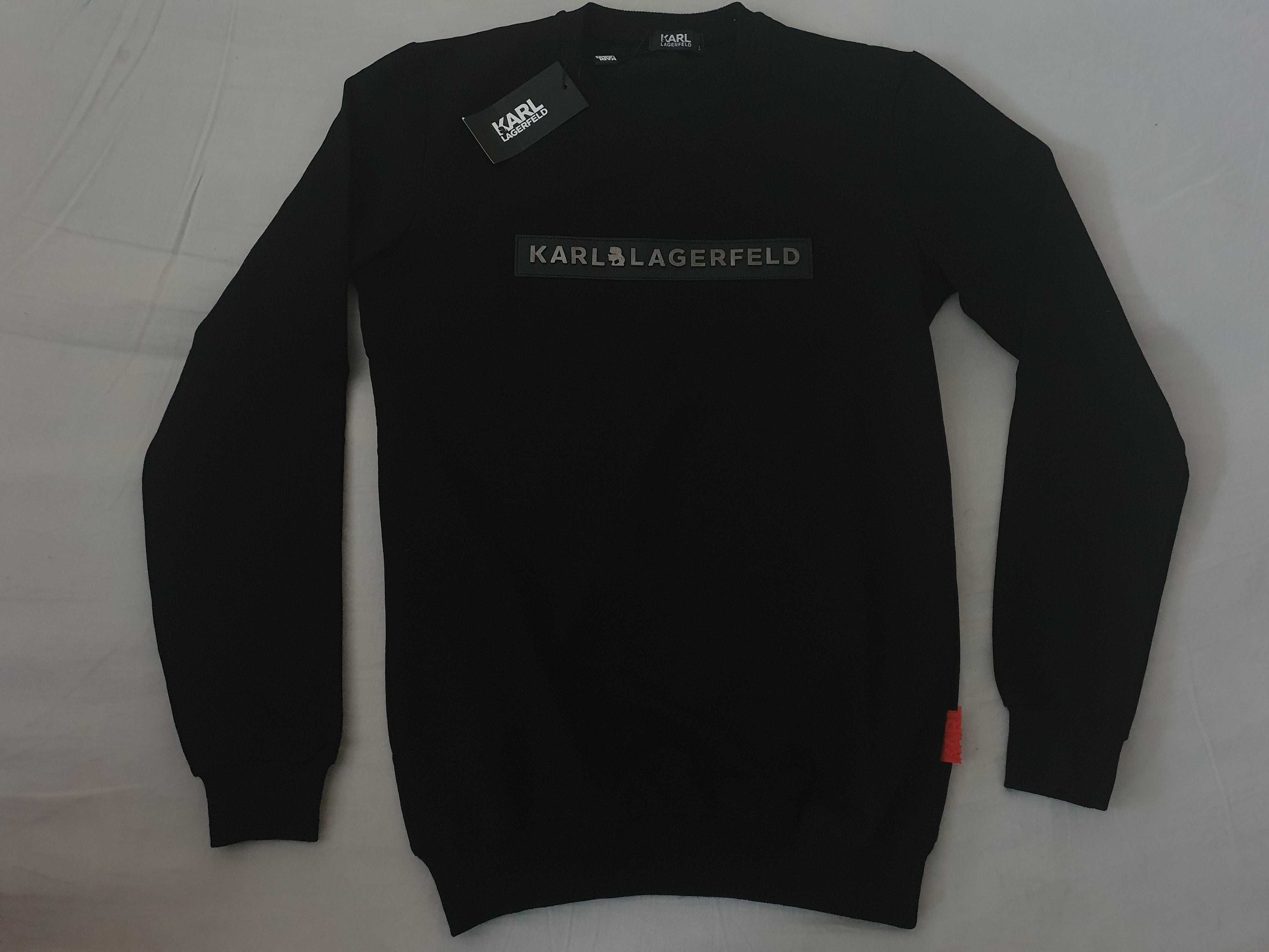 NOWA bluza Karl Lagerfeld bluzka czarna S blaszka hitowy model prezent