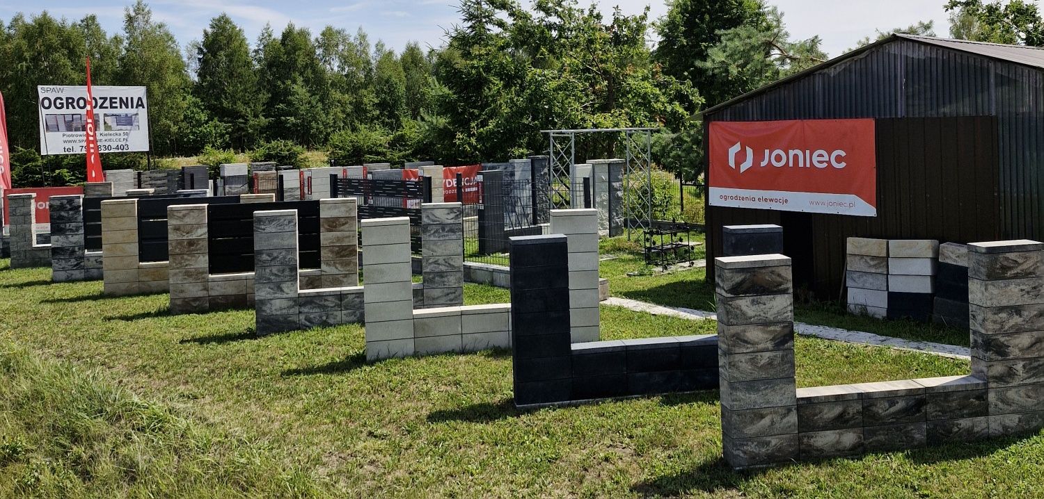 Ogrodzenie JONIEC modułowe betonowe Bloczek Pustak Daszek