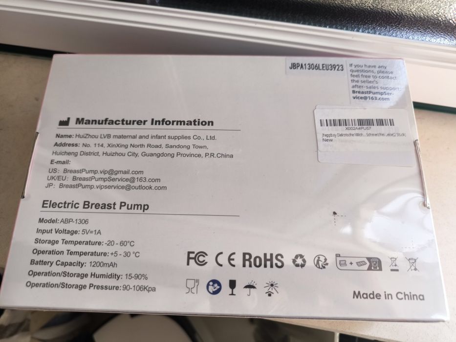 Bomba eléctrica para extração leite NOVA (mãos livres)