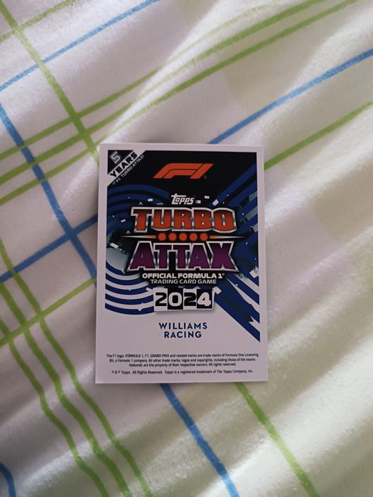 Carta Gold Alex Albon Limited edition turbo attax 2024