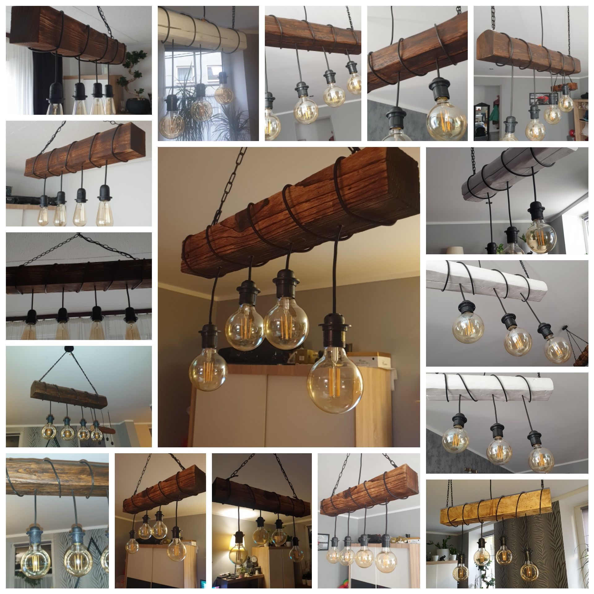 Lampa wisząca stara belka retro vintage rustykalna loft