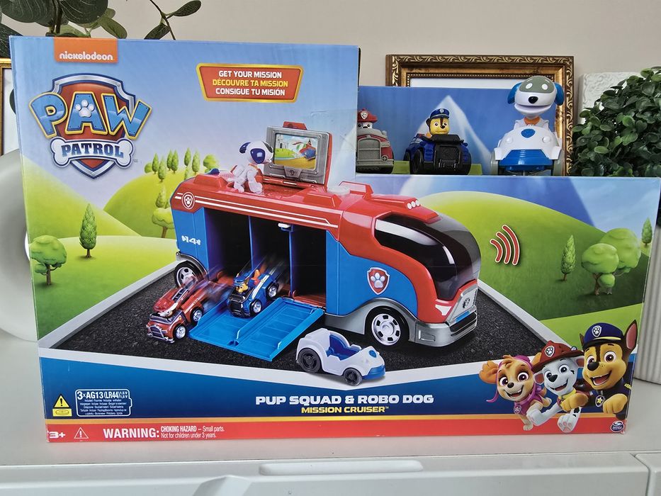 Psi patrol patrolowiec Pup Squad Robo Dog Ciężarówka z 3 pojazdami