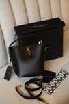 Сумка YSL Yves Saint Laurent шкіра | чорна | золота фурнітура