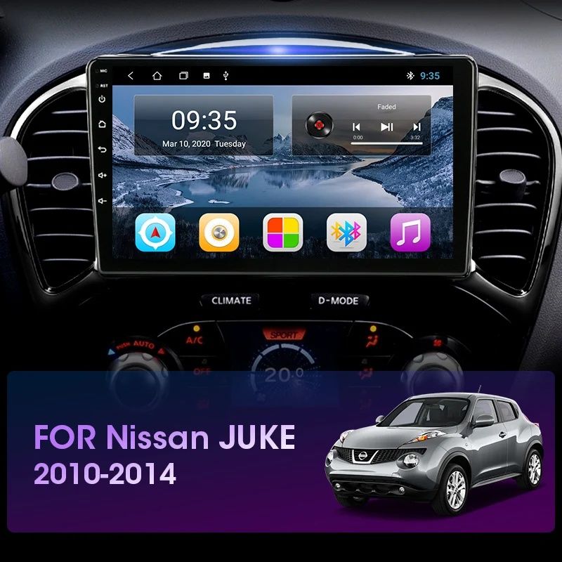 Rádio 9" android Nissan Juke 2010-14 CARPLAY WIFI GPS 2/32GB Novo