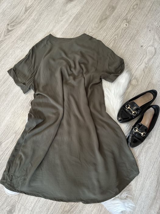 Elegancka z dekoltem V luźna oversize 100% wiskoza H&M S/M