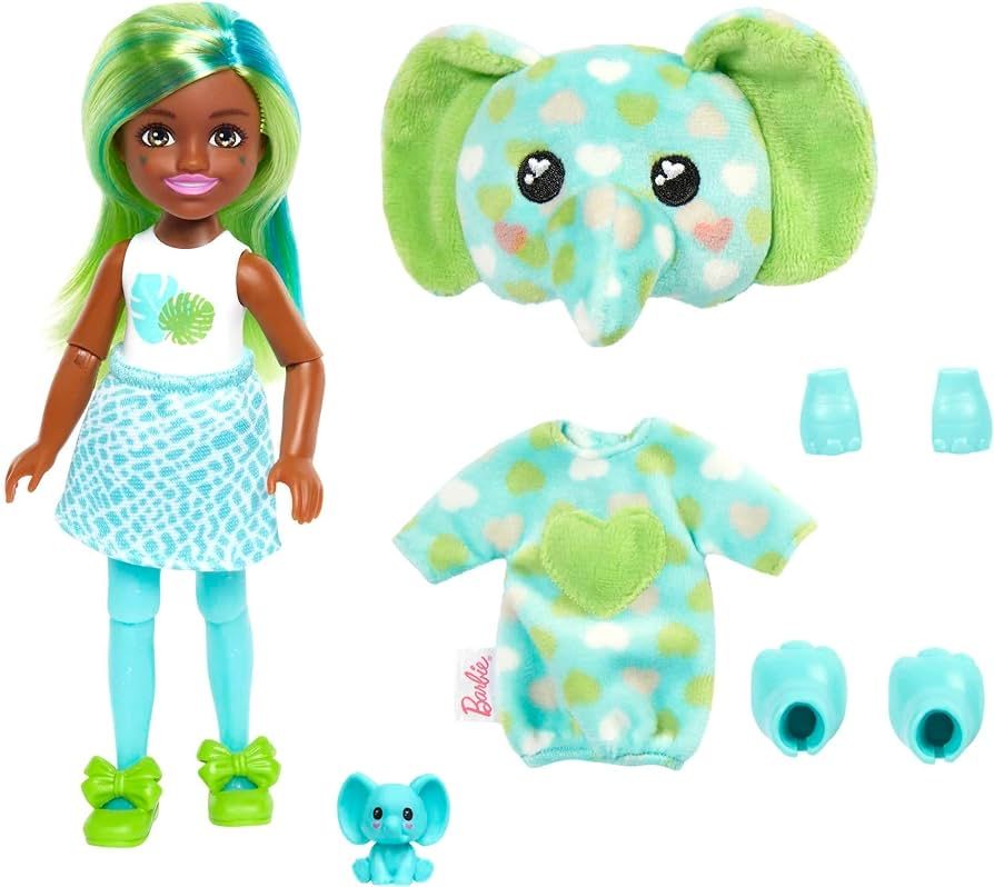 Barbie Cutie Reveal Chelsea Small Doll, Jungle Tiger, тигр, мавпочка