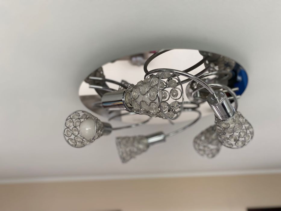 Lampa plafon srebrna