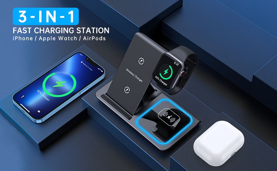 Бездротова зарядка 3 in 1