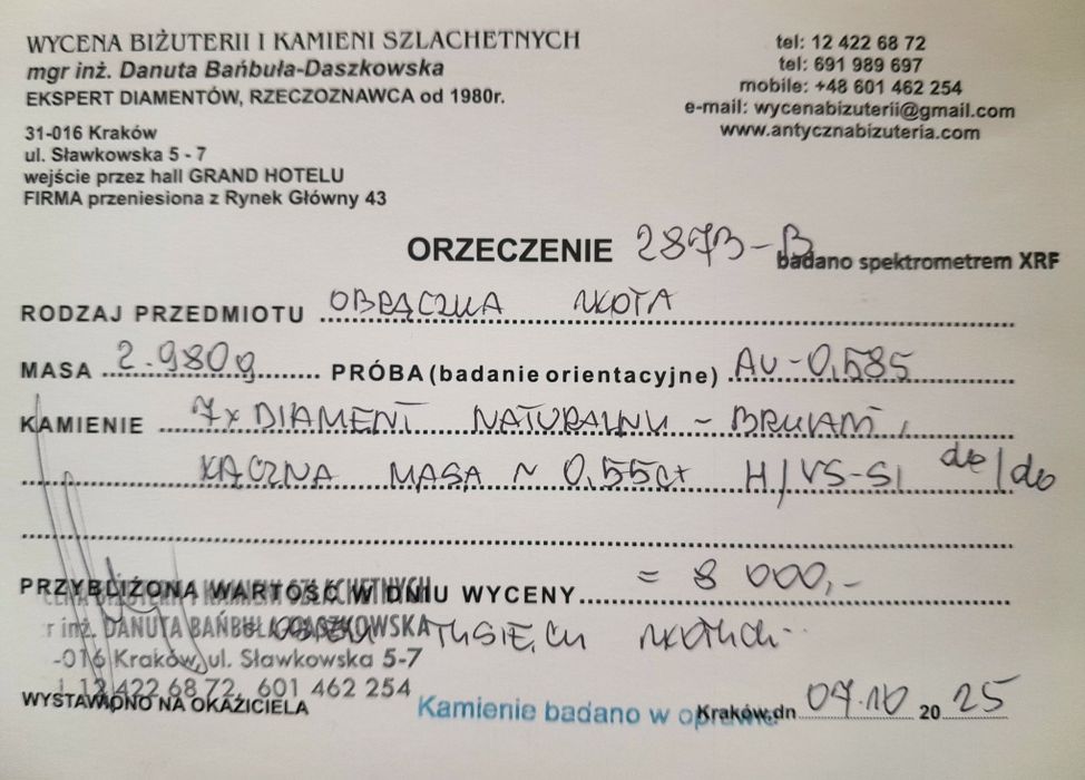 R.13 Obrączka Iskrzące Brylanty 0.55ct Złoto 585 WYCENA
