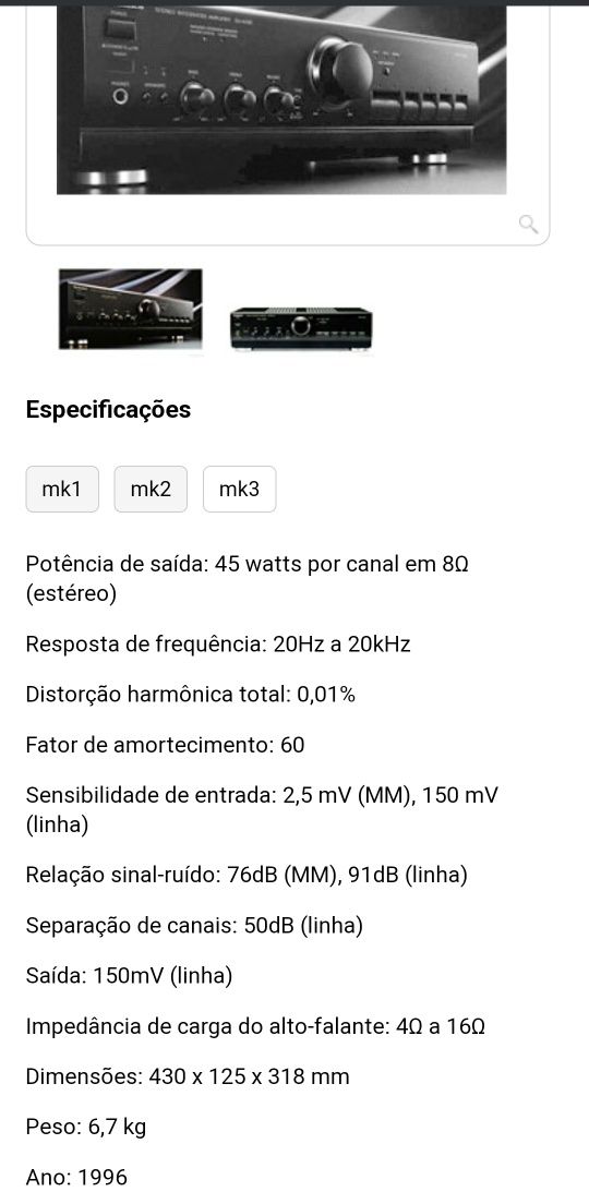 Amplificador Technics SU V500 mkII + sintonizador