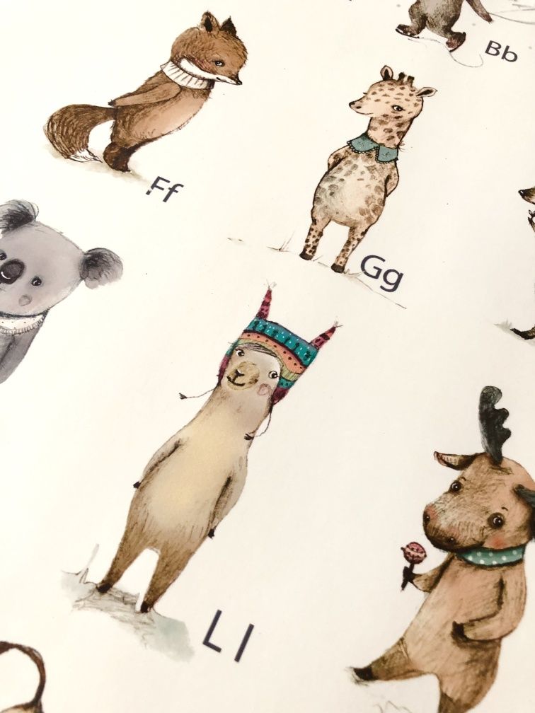 Grafika Plakat do pokoju dziecięcego - alfabet zwierzątka