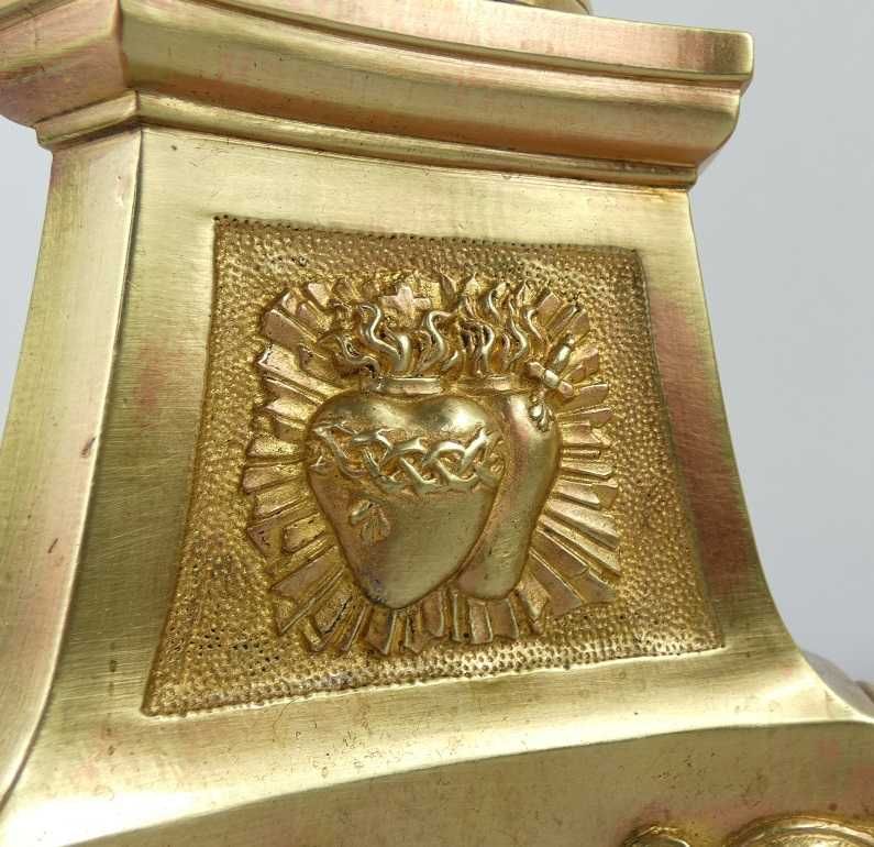LICHTARZ para świecznik mosiądz 54 cm Maryja Jezus Serce Jezusa