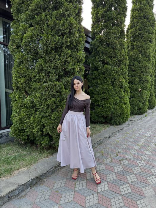 Спідниця кльош балонія рожева пудра Cici coco, розмір М