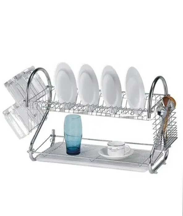 Велика стійка сушарка для посуду на 2 рівні Kitchen Storage Rack сушка