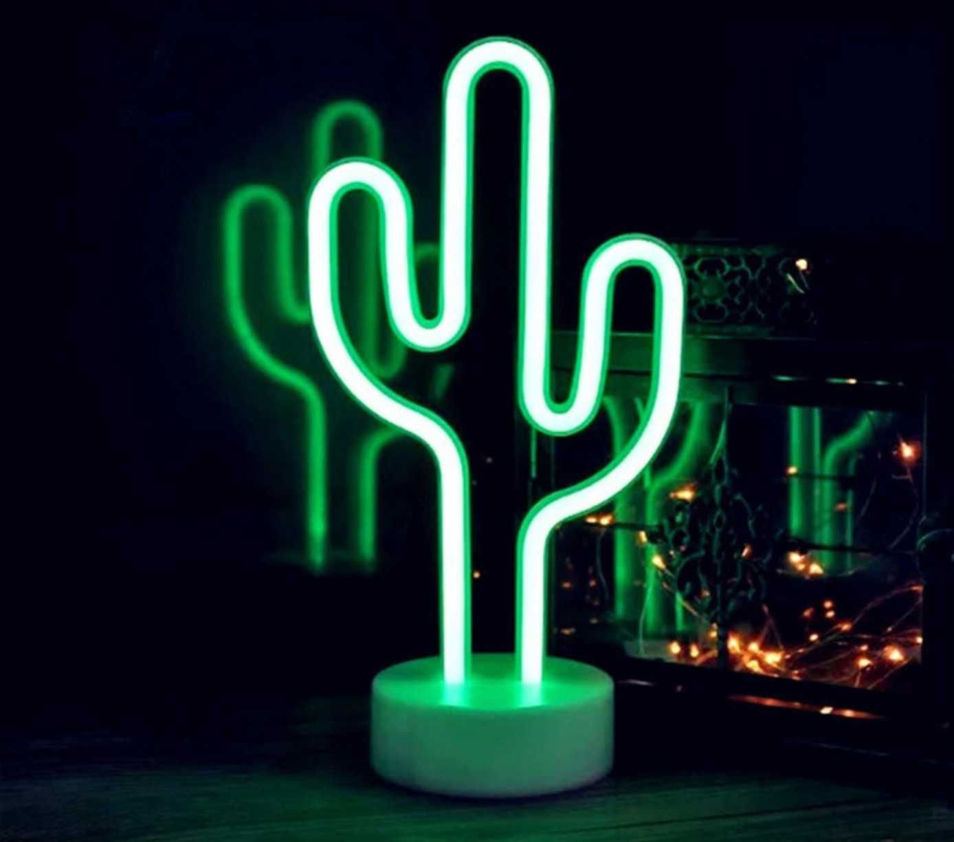 Lampka Dla Dzieci Nocna LED Kaktus Neonowa USB Baterie