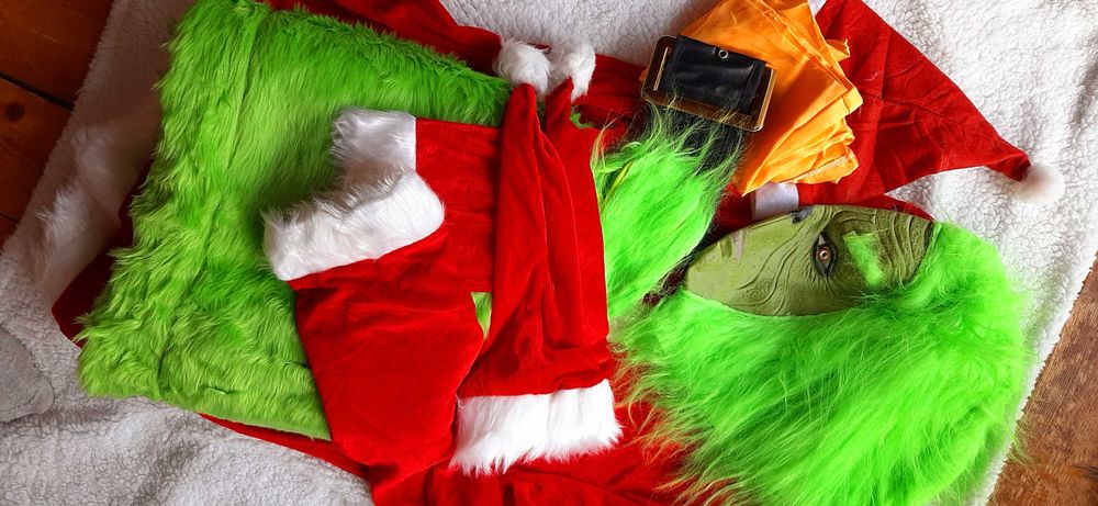 Strój Kostium Grinch Świąt nie bedzie Mikołajki XL 3XL 4XL dorosłych