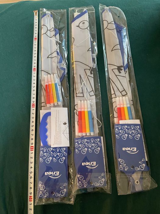 Latawiec kolorowanka kredki Logo Enea