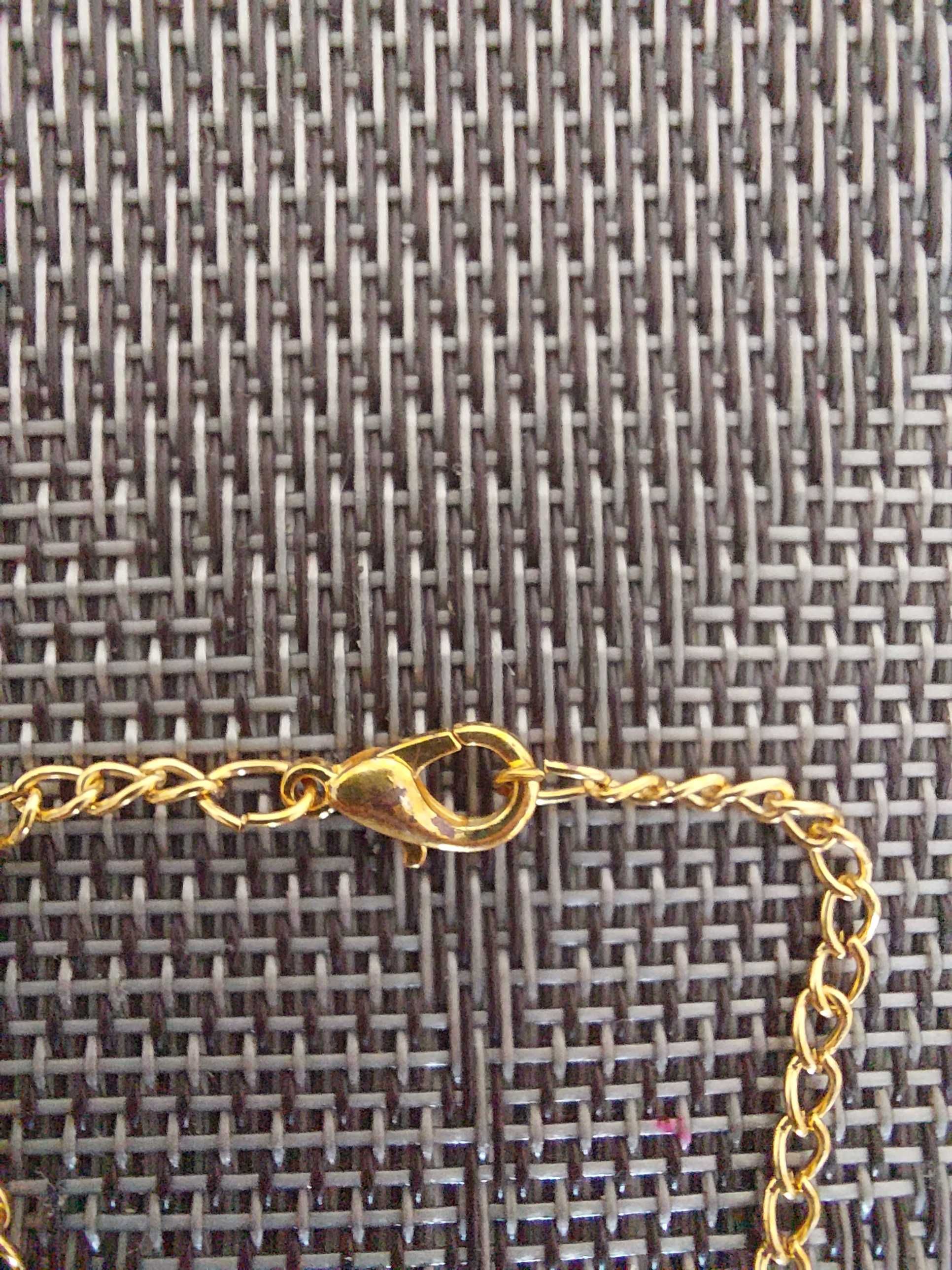 Naszyjnik złoty liść konopii