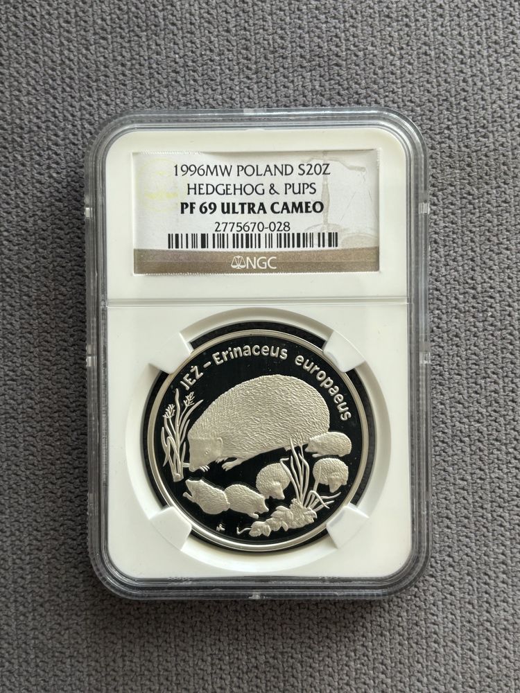 Jeż 20 zł z 1996 roku PF 69 Ultra cameo