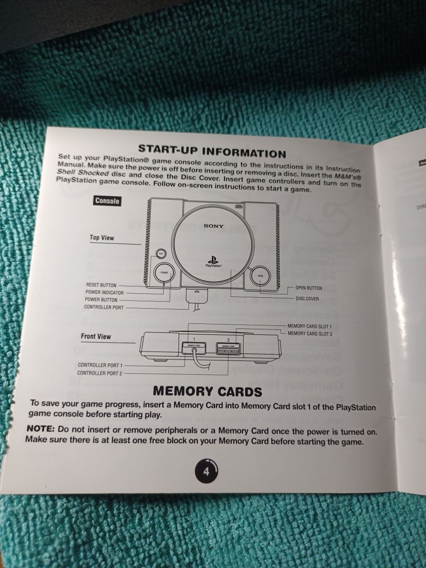 Ps1 m & m's Shell shoked psx psone Książeczka Manual Angielski