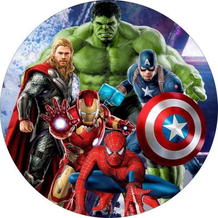 Opłatek na tort Urodziny Hulk Thor Ironman Spiderman