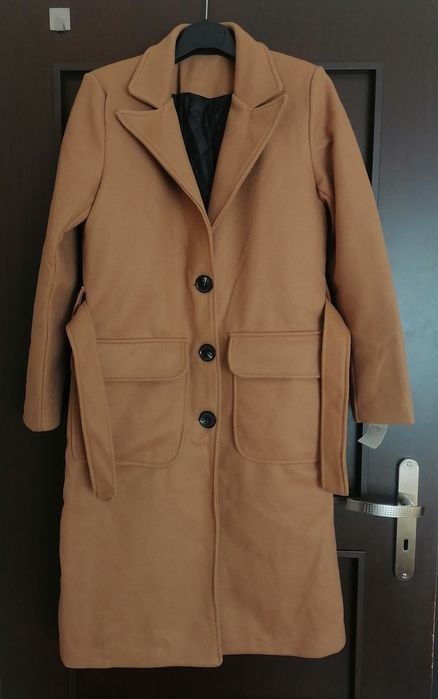Płaszcz damski, brązowy.