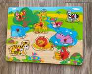 Puzzle drewniane safari zoo dzikie zwierzęta z Afryki