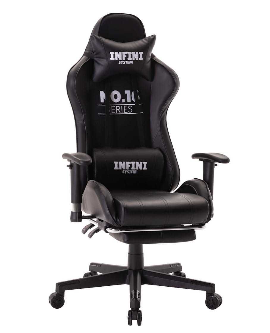 Fotel dla gracza Infini series No.16 Black, regulowane oparcie
