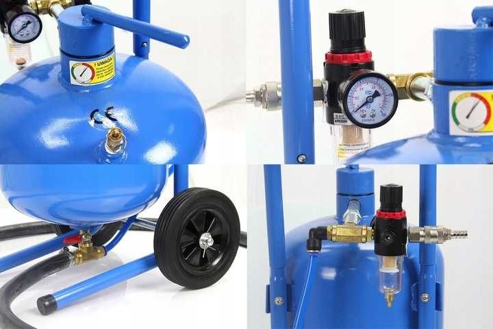 KOMPRESOR OLEJOWY sprężarka 150L 3 tłoki 400v+ PIASKARKA 19l + WĄŻ 10M