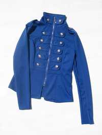 Синий блейзер пиджак в стиле Balmain на молнии S