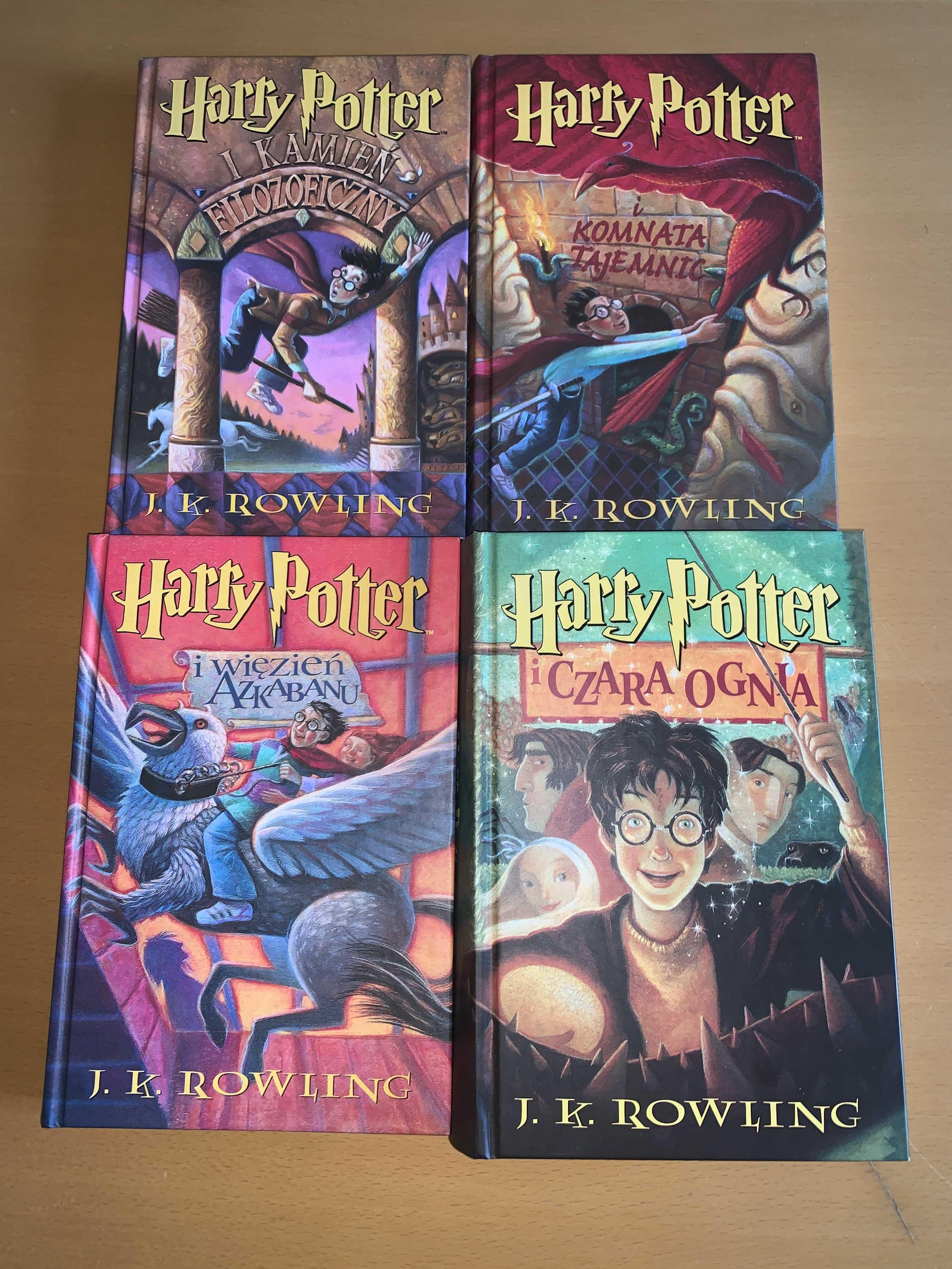 Harry Potter tomy 1-4, wydanie 2001, twarda oprawa, jak nowe