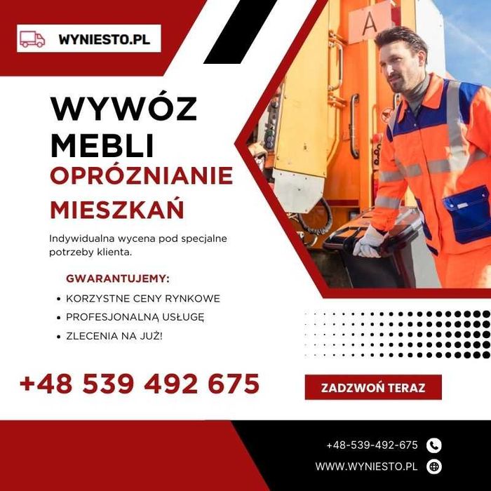 Opróżnianie mieszkań, domów, lokali • Wywóz • Transport • Wyniesto.pl