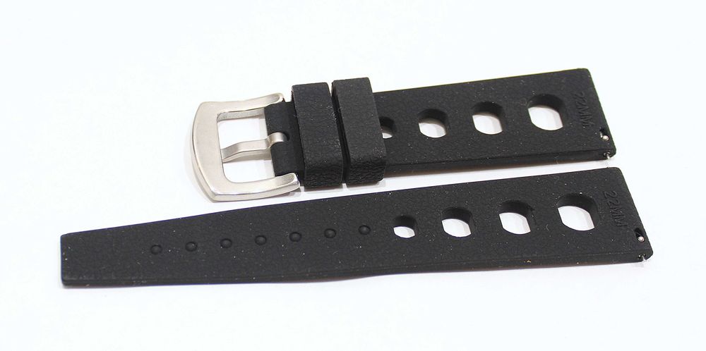 Bracelete borracha preta Relógio Mergulho Diver tipo Tropic Big Holes