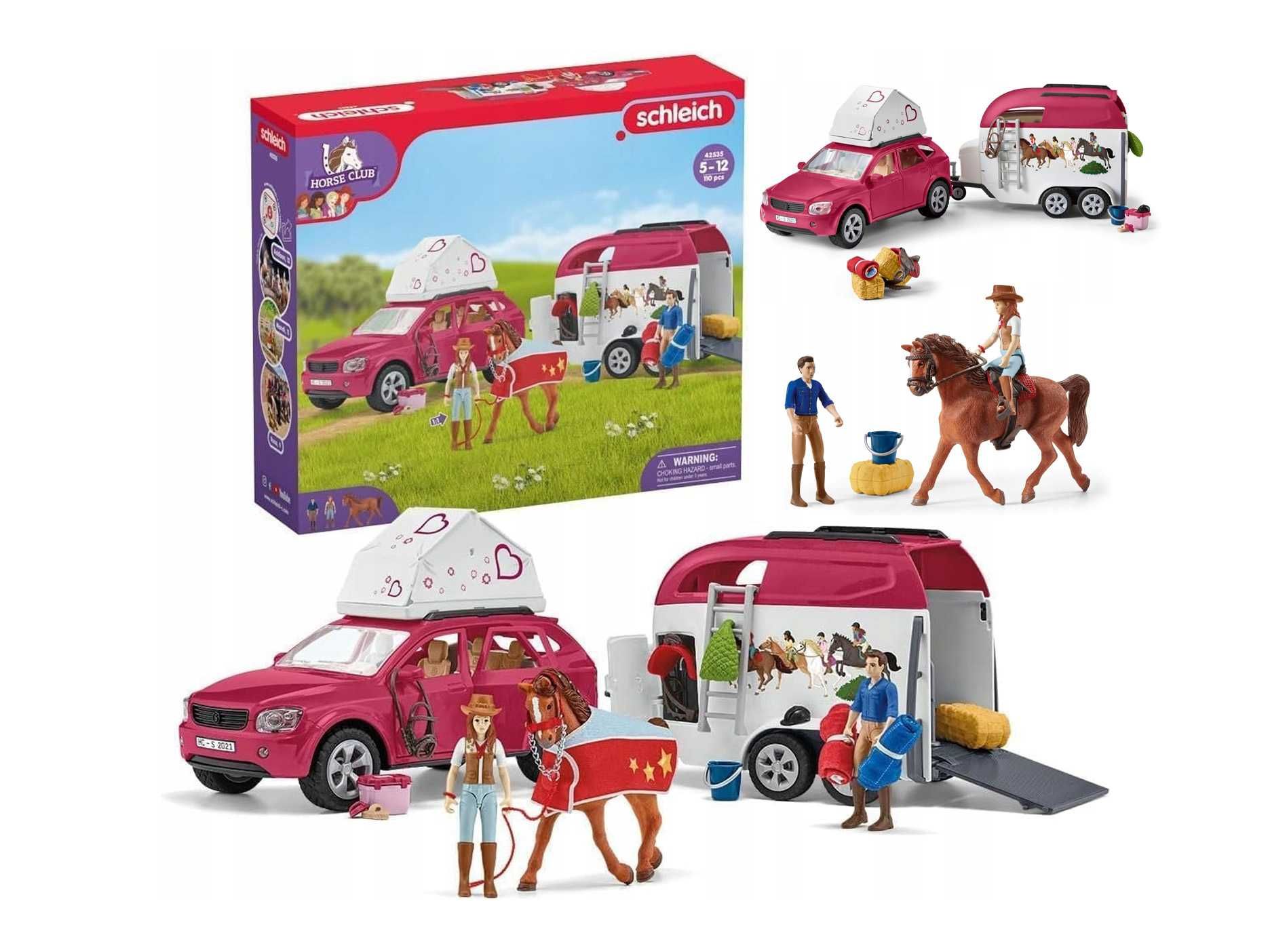 Przyczepa Schleich Konie + Akcesoria Samochód Horse Club 42535 ZESTAW