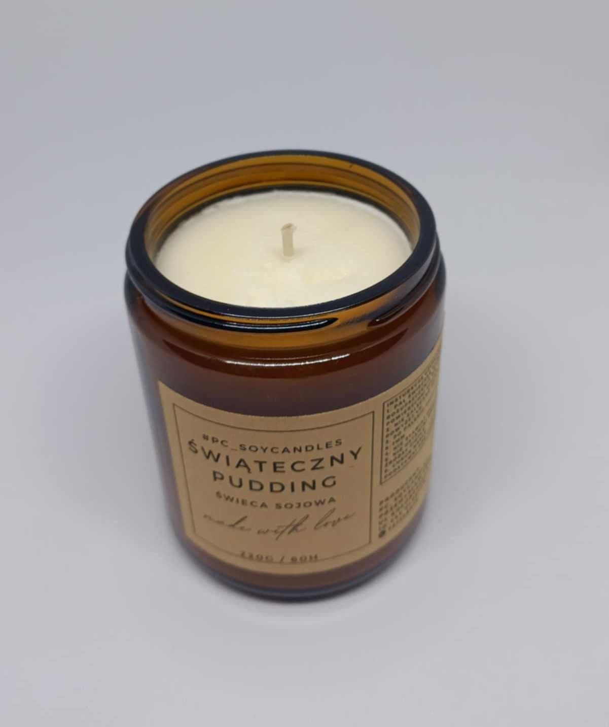 Świeca Sojowa Zapachowa Świąteczny Pudding 250ml 60h