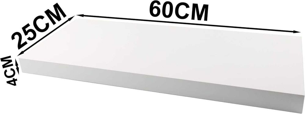 Półka ścienna biała niewidoczne mocowanie 60x25cm